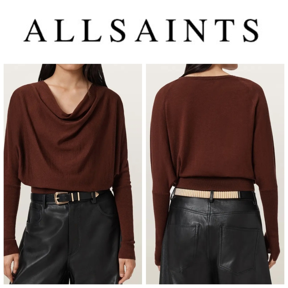AllSaints Ridley Dolman Sleeve Crop Sweater